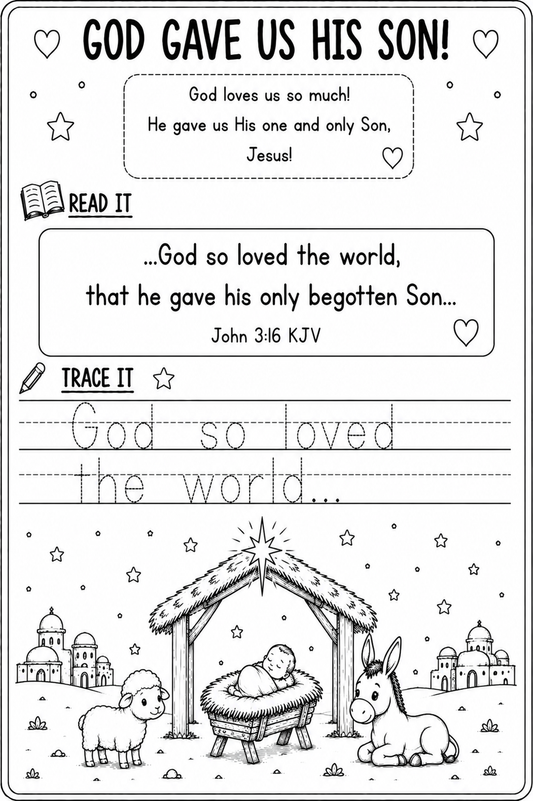 Christmas Scripture Handwriting & Coloring Book