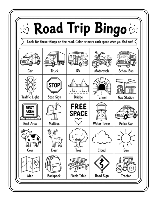 Road Trip Activity Book for Kids Ages 4–7+