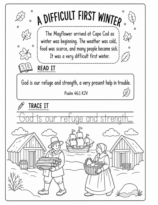 Thanksgiving Scripture Copying & Coloring Book