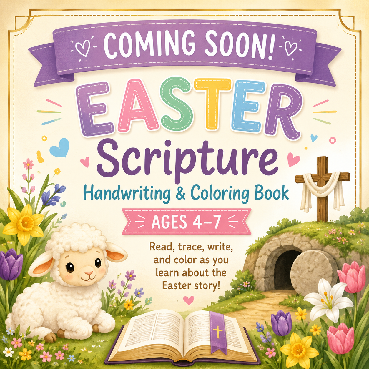 Easter Scripture Handwriting & Coloring Book