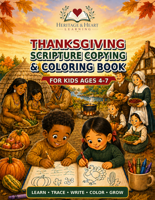 Thanksgiving Scripture Copying & Coloring Book