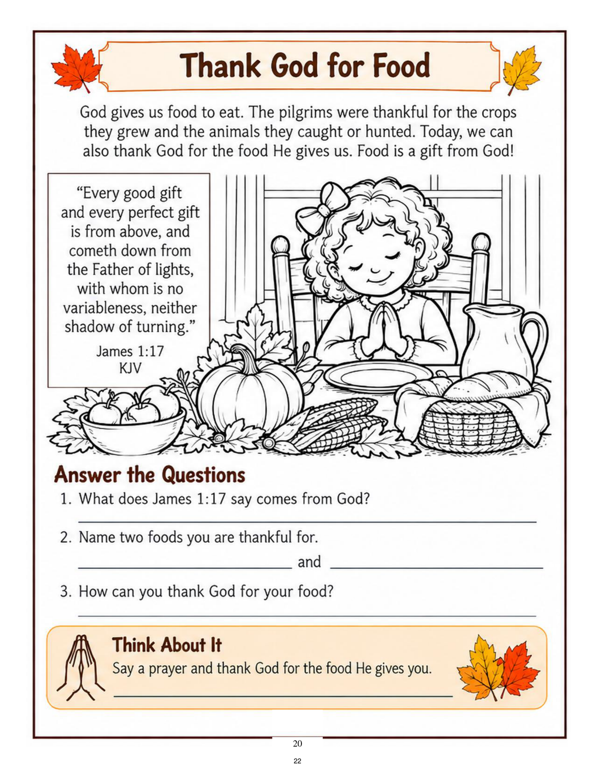 Thanksgiving Morning Basket  Ages 4–7